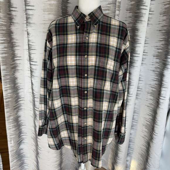 Viyella Other - Vintage Viyella Men's Shirt Cotton Wool Made in Hong Kong Plaid Sz L W/ Flaw